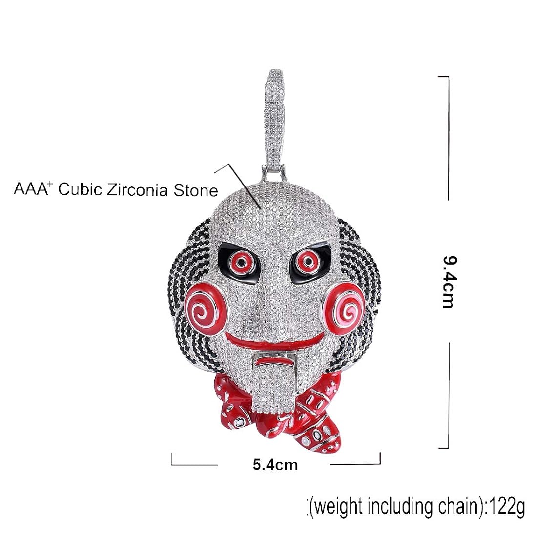 Buy MoCa Jewelry Hip Hop Iced Out Bling 6ix9ine Chain Clown